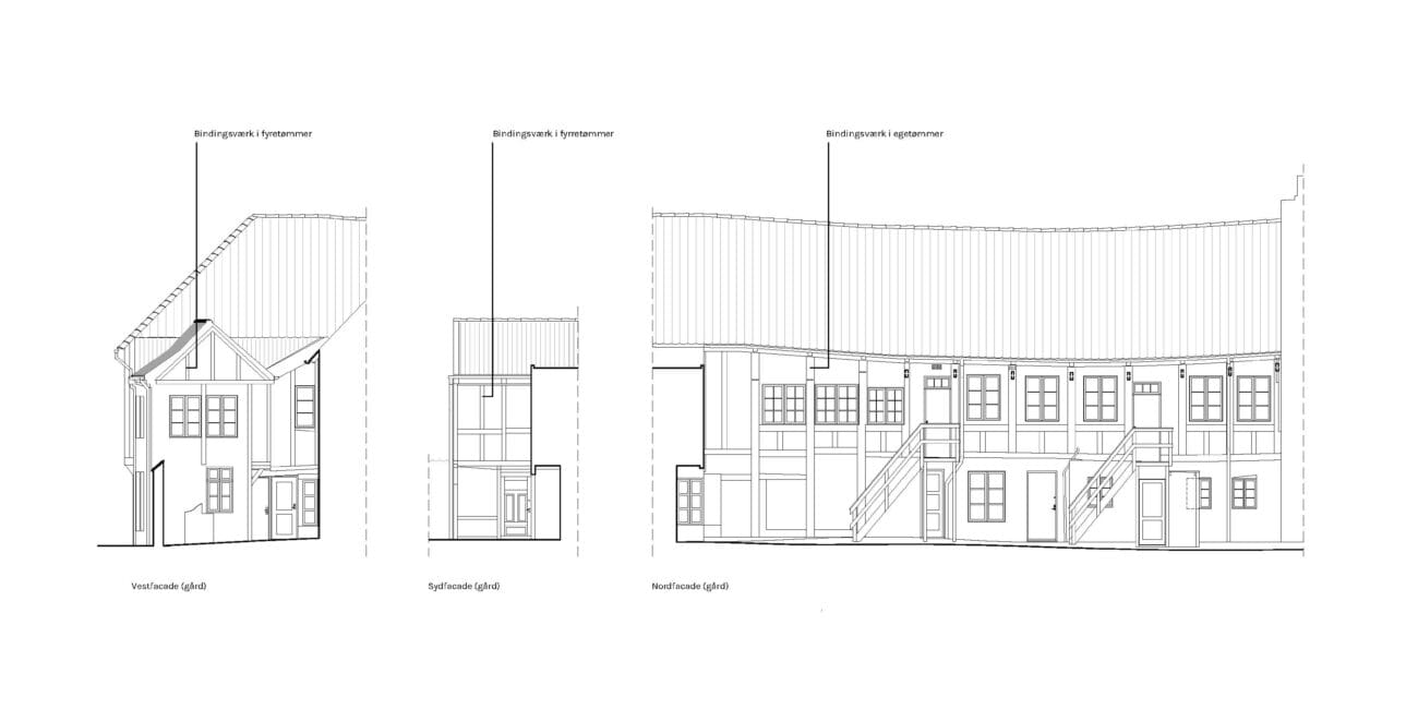 4 E-205-207 Vest- syd- og nordfacade i gård
